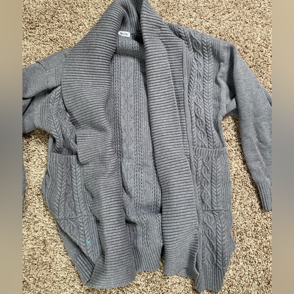 Zyia active Simone cardigan - Gray Cable Knit Cardigan